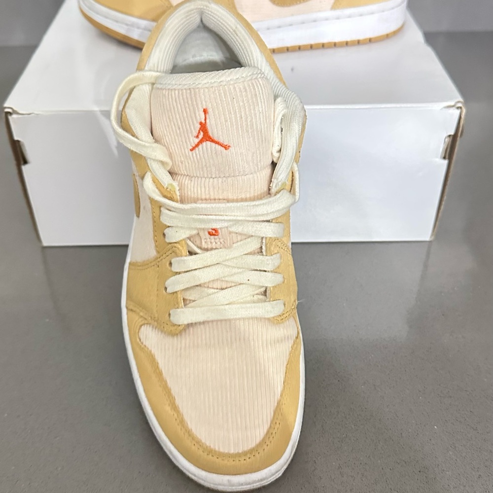 Jordan Women’s in Cream and Tan with Orange Accents